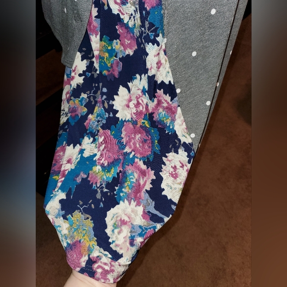 NWOT Egs by éloges Charcoal Polka-dot Floral Trim Shift Dress Size 2XL - Picture 5 of 10